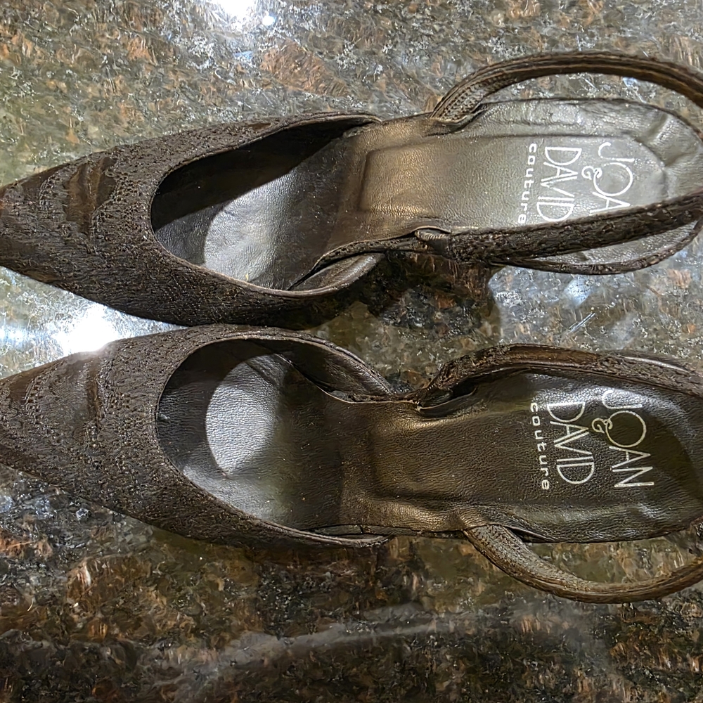 Joan & David Women's Brocade Brown Heels